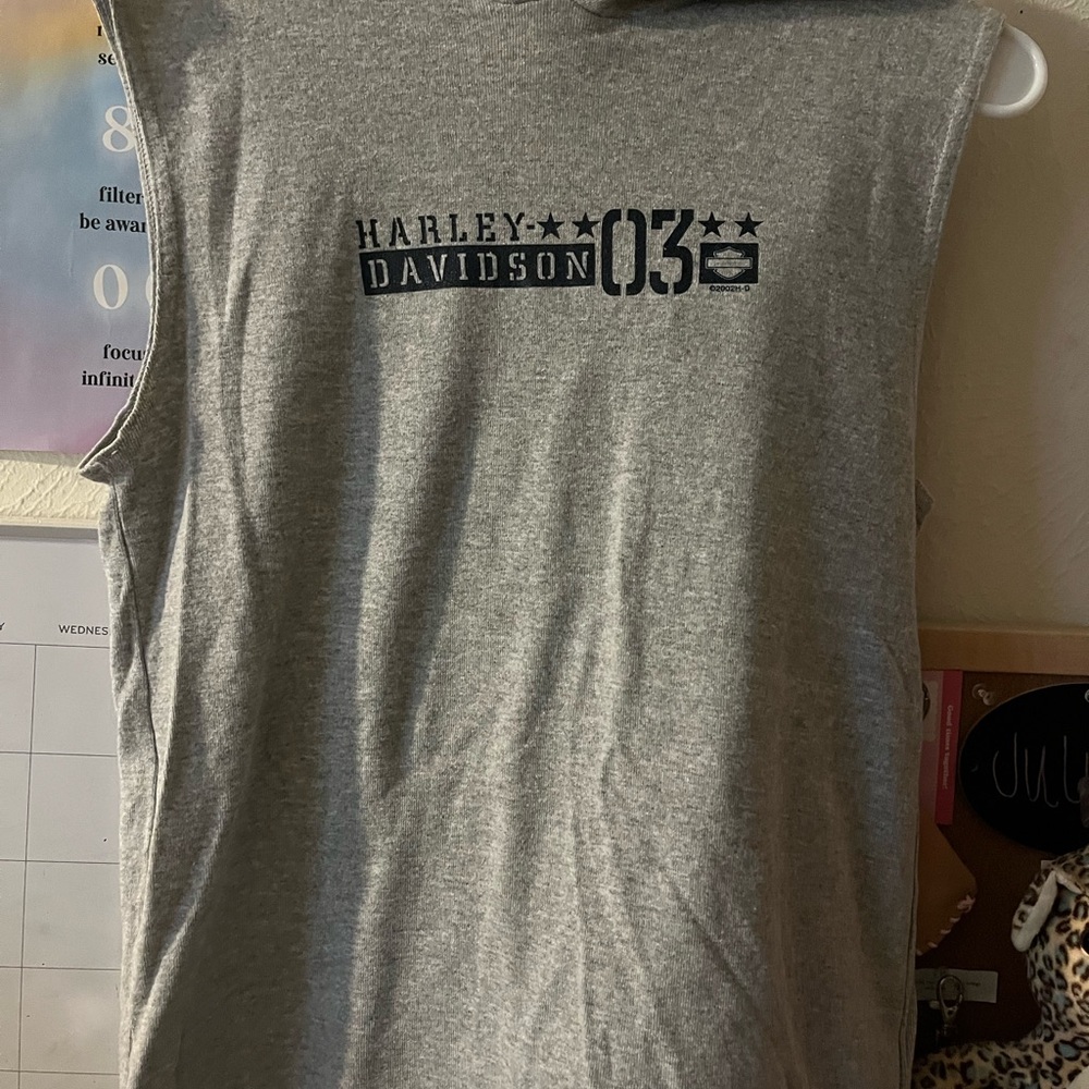 Harley Davidson Gray Sleeveless Top
